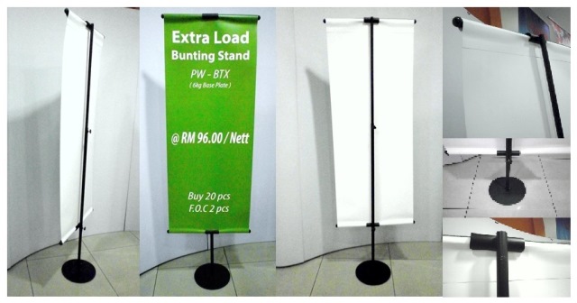 Extra Load Bunting Stand - 6kg Base Load (PW-BTX - Single-Side)