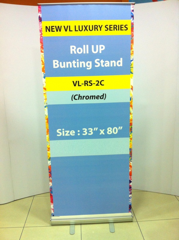 Single Side Chromed Roll-Up Bunting Stand (VL-RS-2C) 